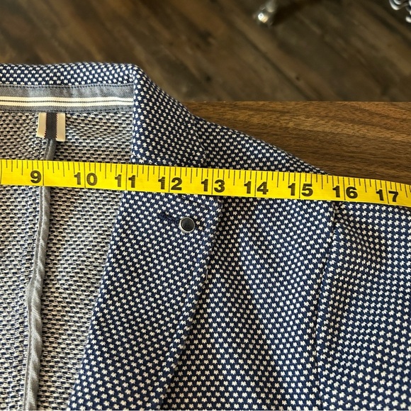 ❤️ Zara Navy Patterned Blazer 40 - Picture 8 of 11